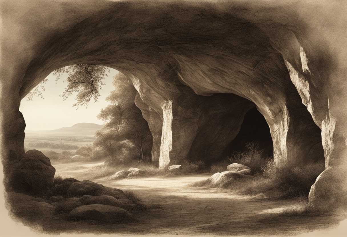 Ancient-cave-in-serene-field-with-tranquil-trees-historical-significance-light-and-shadow-play_sgve