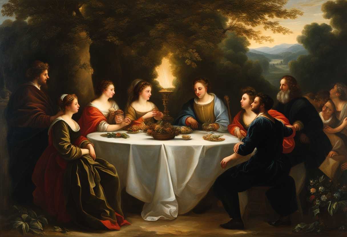 A-serene-gathering-in-nature-people-chatting-warmly-faces-lit-up-fostering-genuine-connections_xiau
