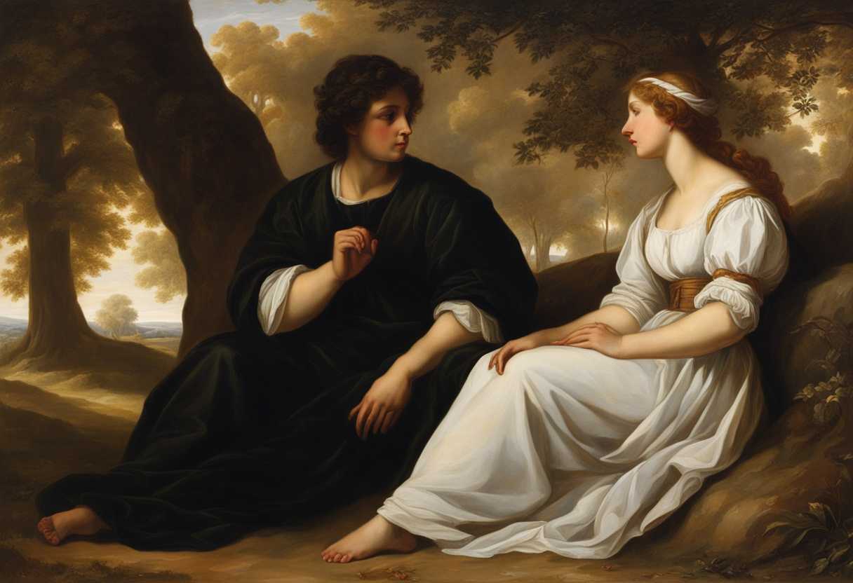 Isaac-and-Rebekah-in-a-sunlit-field-lost-in-thought-burdened-yet-serene_goil