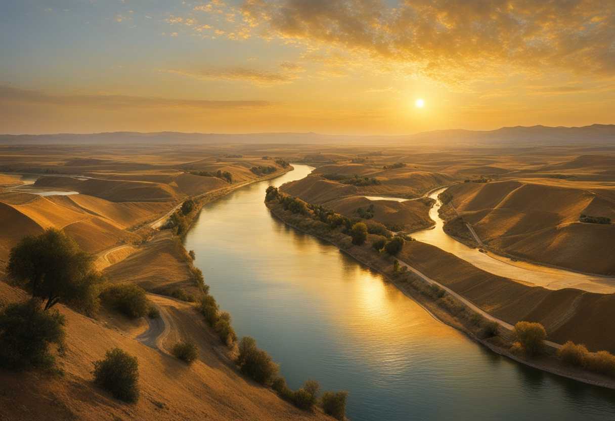 Golden-sunlight-illuminates-Tigris-and-Euphrates-rivers-meandering-and-steady-in-ancient-Assyrian-_mftj