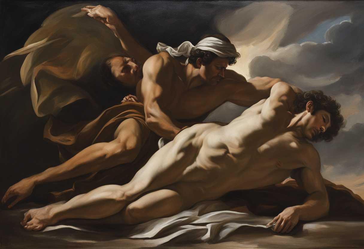 A-man-wrestles-a-mysterious-figure-at-dawn-intense-spiritual-and-physical-conflict_sanr