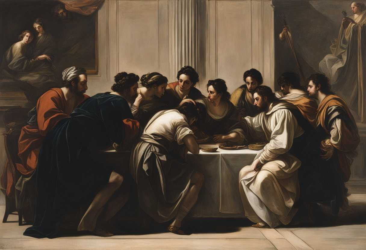 A-group-of-individuals-huddled-together-in-dimly-lit-room-exchanging-secretive-glances_gyjv