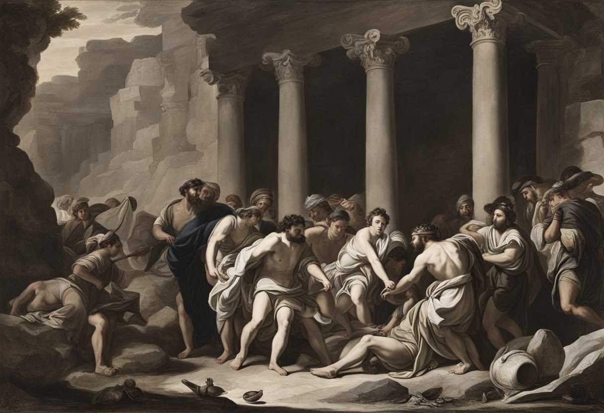 Midianite-traders-rescue-Joseph-from-a-pit-as-Ishmaelites-lurk-in-the-shadows_xxon