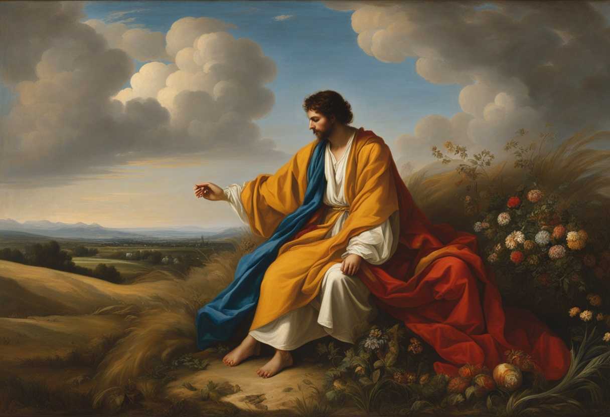 Joseph-proudly-wears-a-vibrant-robe-in-a-field-embraced-by-Israel-symbolizing-familial-love_zslj