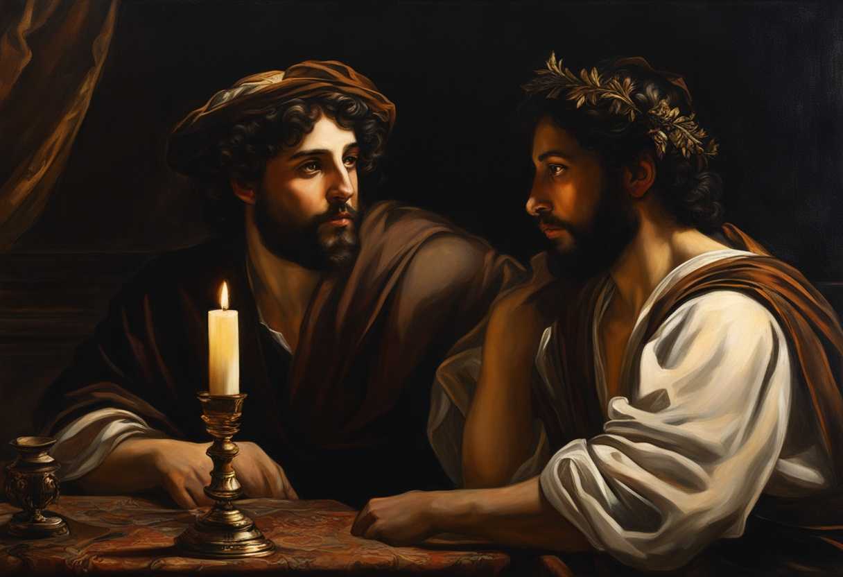 Intense-gaze-and-emotional-connection-between-Judah-and-Shua-in-a-dimly-lit-room_lyvc