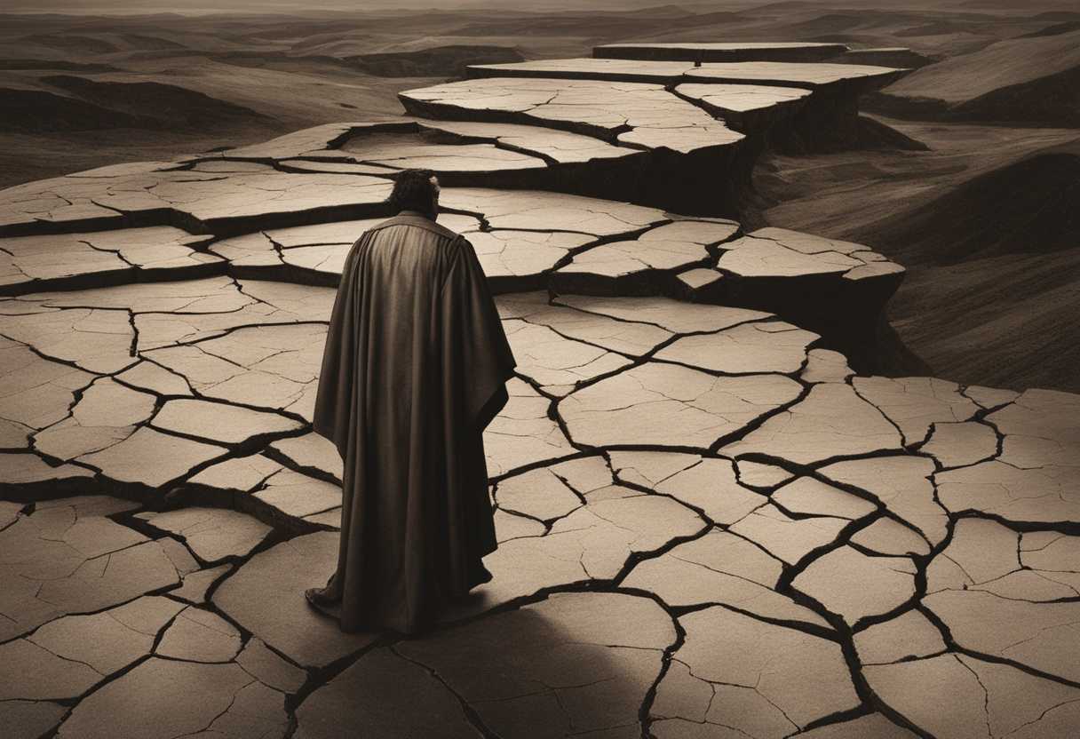 A-lone-figure-stands-on-cracked-ground-burdened-by-the-weight-of-the-world_vayg