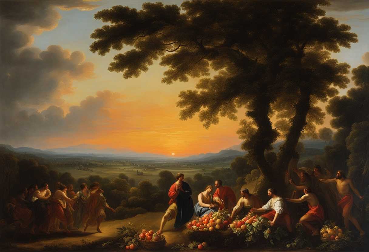 Cain-offers-fruits-to-the-Lord-at-sunset-in-a-vast-field-divine-presence-felt_utsu