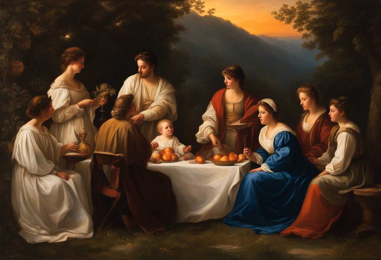 A-serene-family-gathering-at-sunset-honoring-Methuselah's-wisdom-and-legacy-through-generations_gckv