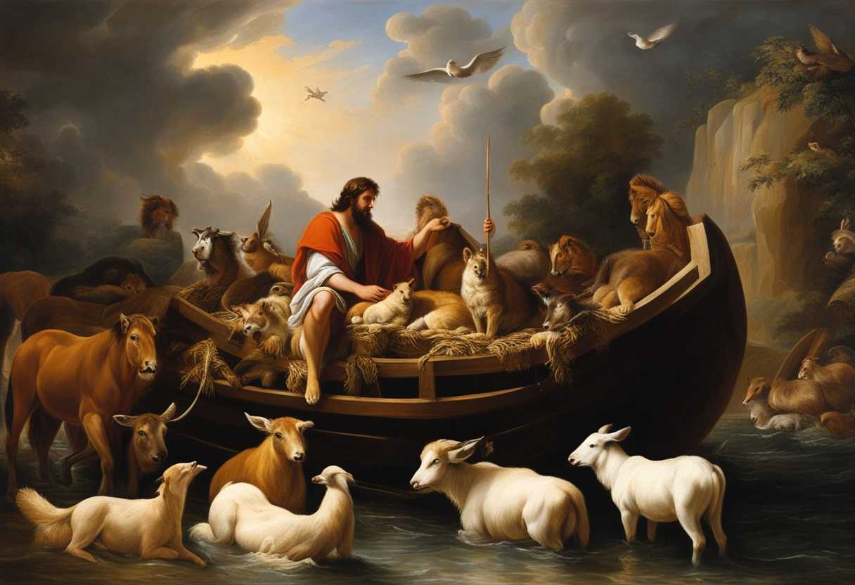 Noah-and-animals-in-the-ark-bathed-in-soft-light-exuding-trust-and-harmony_yybl