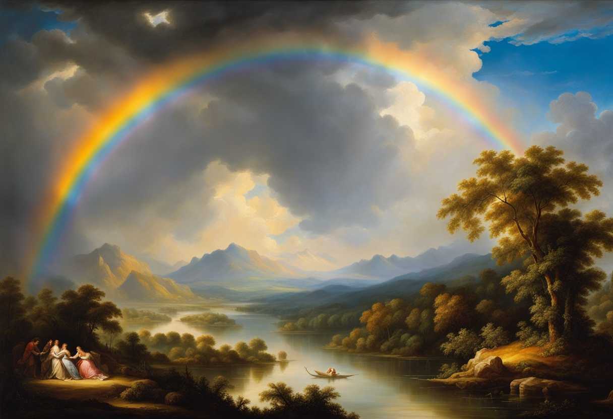 A-rainbow-gracefully-arches-over-billowing-clouds-in-a-breathtaking-display-of-nature's-beauty_mpuu