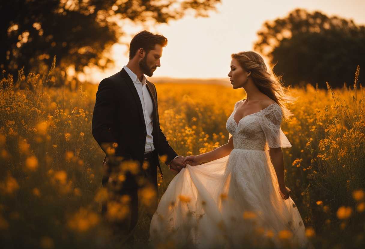 Couple-in-wildflower-field-sharing-intimate-moment-bathed-in-warm-golden-light_jfnf