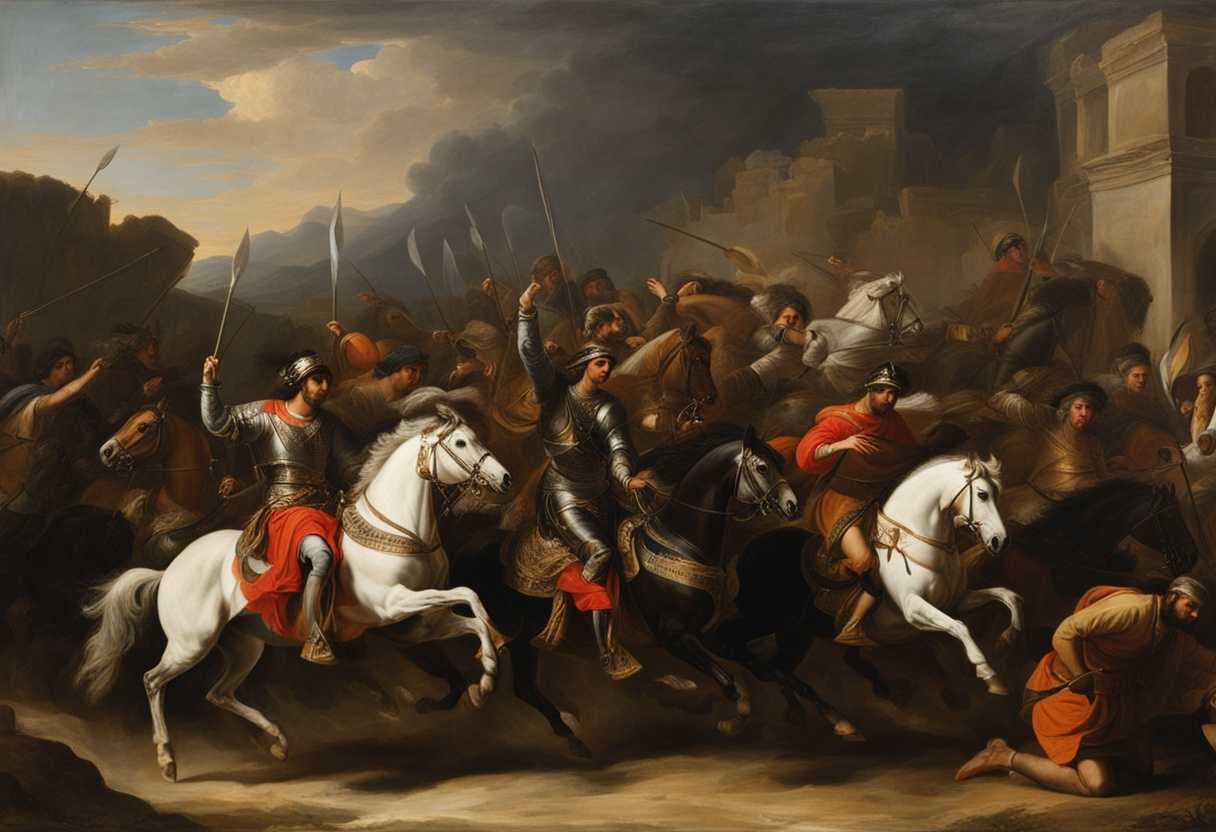 A-scene-of-Chaldean-warriors-on-swift-horses-exuding-dread-and-fear-gathering-captives-defiantly_bzym