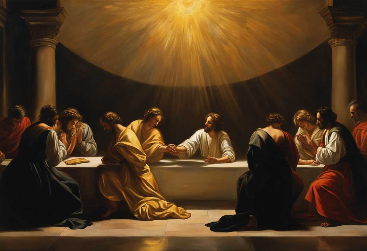 People-in-a-circle-heads-bowed-hands-clasped-bathed-in-golden-light-seeking-forgiveness-and-peac_fcrh