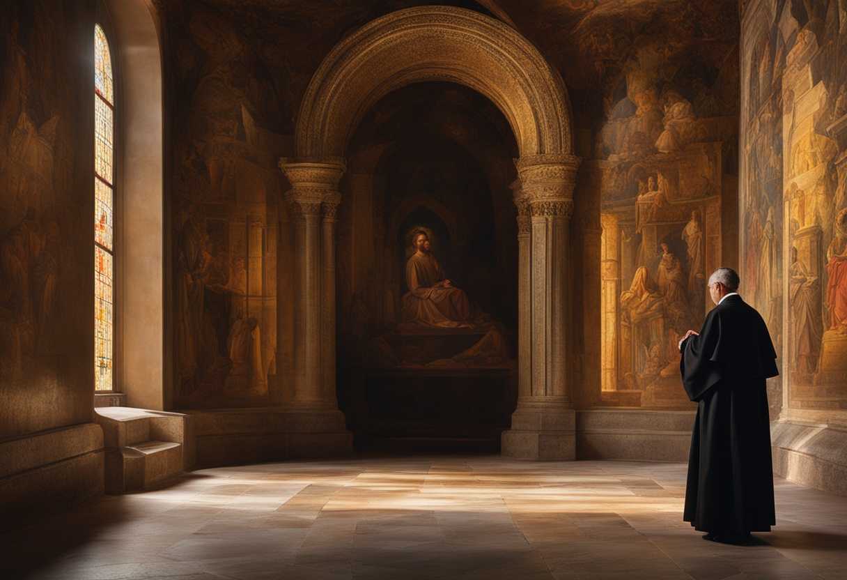 A-priest-in-prayer-bathed-in-warm-light-surrounded-by-ancient-walls-and-stained-glass_cipy