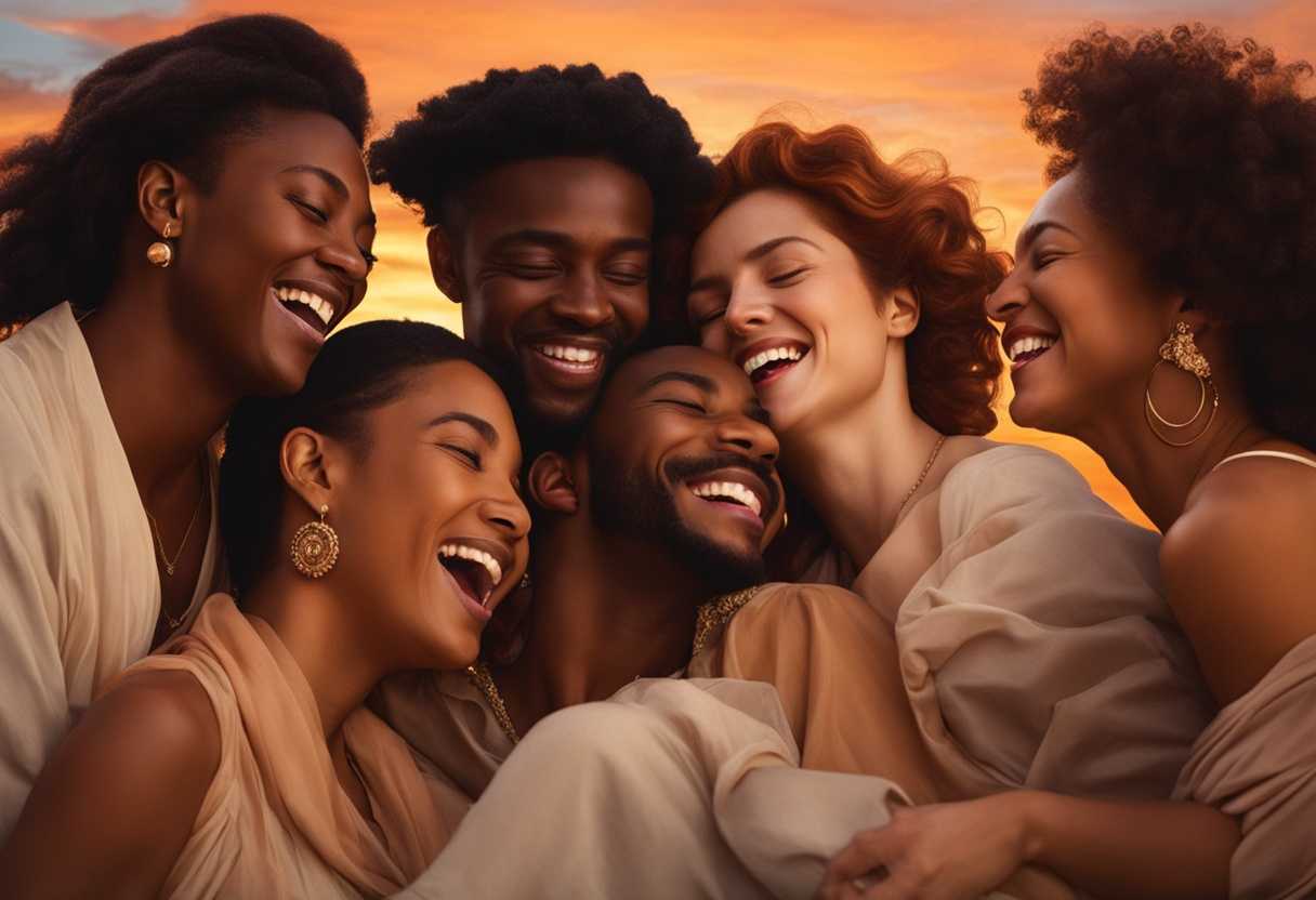 A-diverse-group-of-friends-sharing-laughter-and-support-in-a-sunset-embrace_ctar