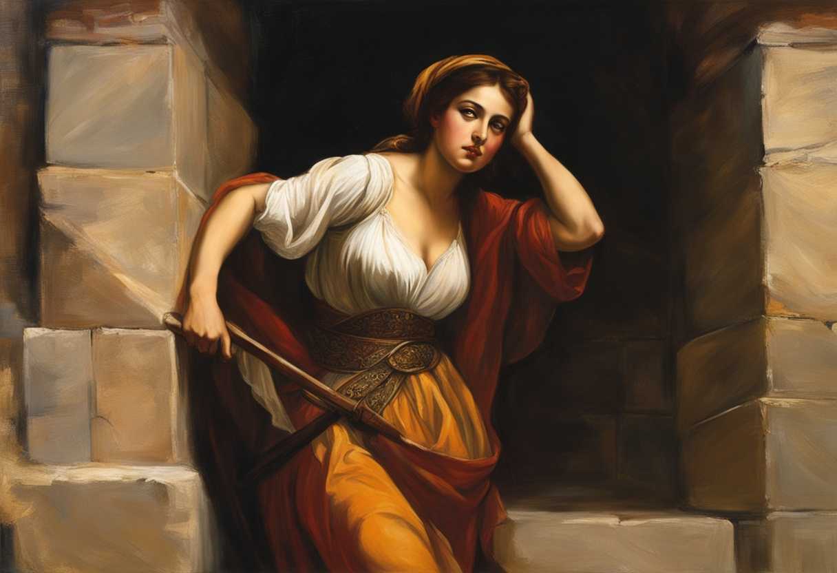 Rahab-the-prostitute-stands-with-grace-against-ancient-Jericho-walls-embodying-courage-and-kindness_omgp
