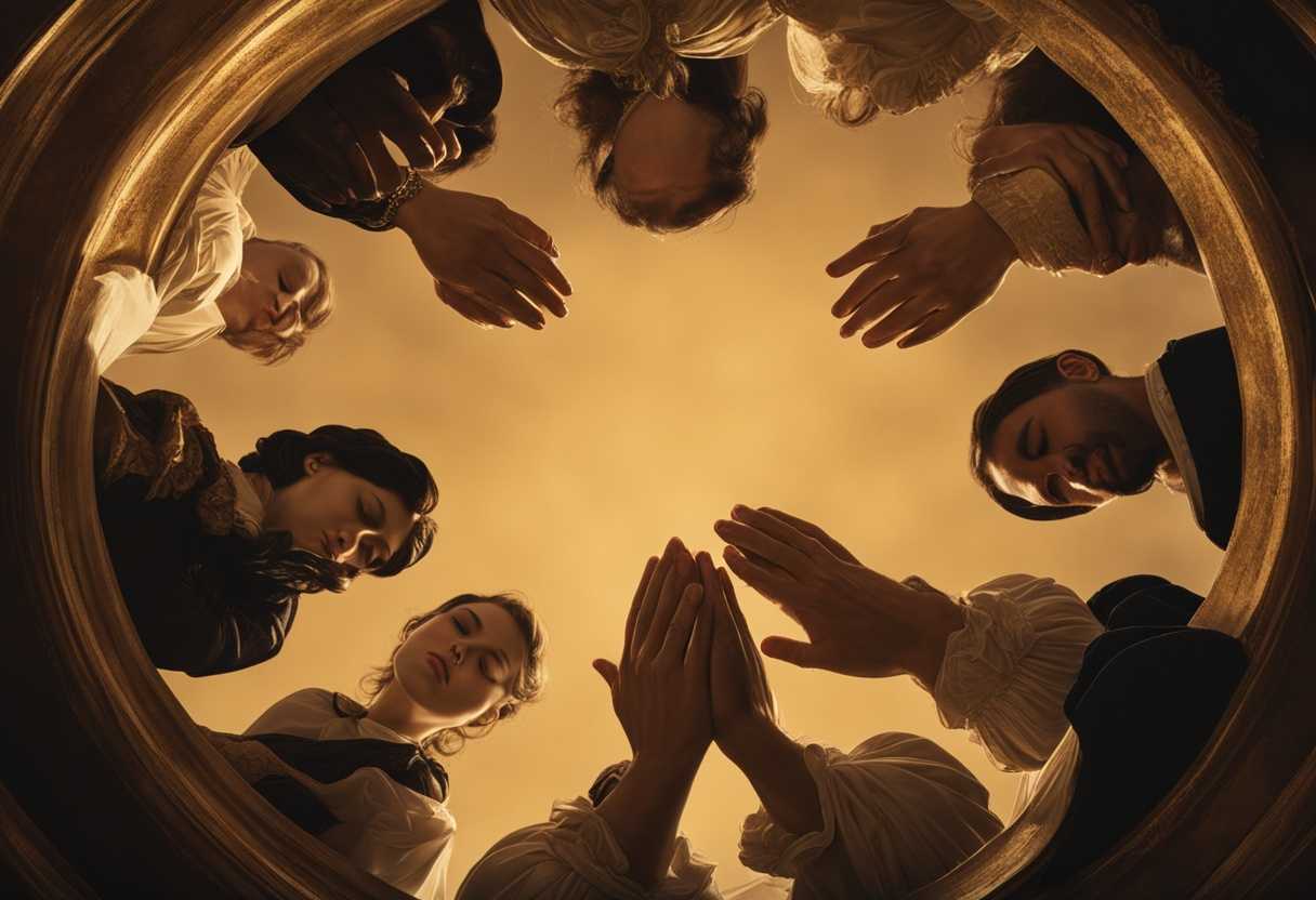 People-in-a-circle-heads-bowed-in-prayer-hands-clasped-bathed-in-golden-sunset-light_qnen