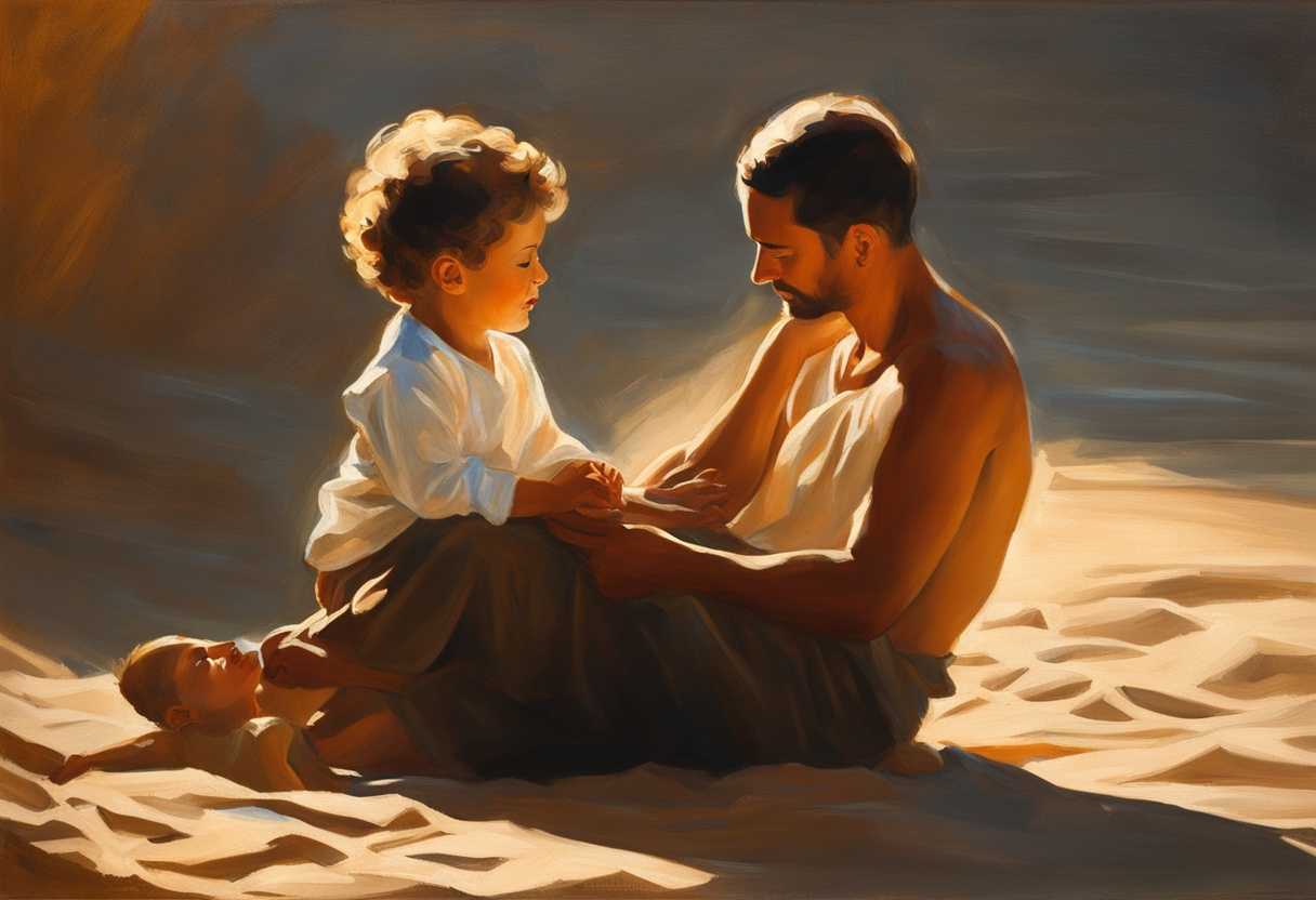 Father-and-son-share-a-tender-moment-in-the-warm-sunlight-filled-with-love-and-guidance_mkxk