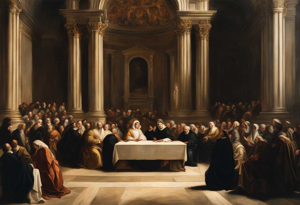 Religious-congregation-gathered-in-reverence-listening-to-a-leader-in-soft-lighting_pipv