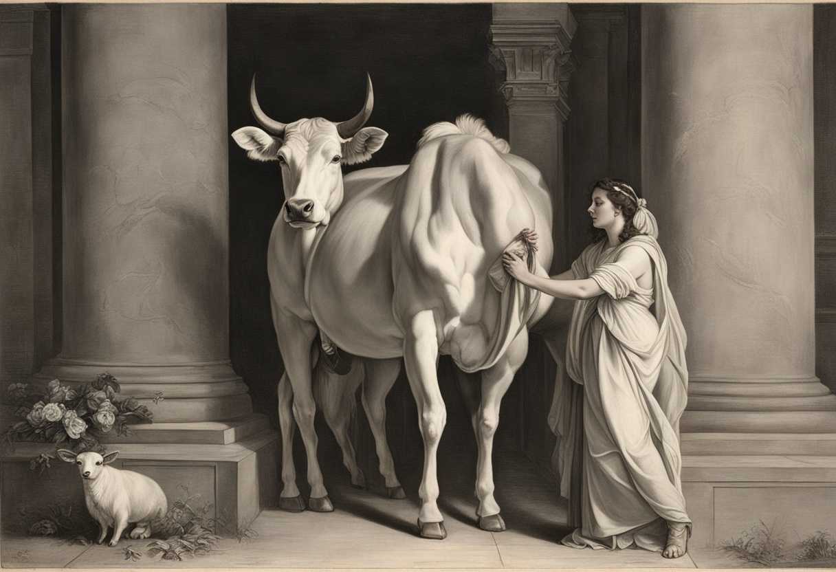 A-heifer-stands-beside-defiled-persons-bathed-in-soft-light-embodying-purity-amidst-impurity_exwt
