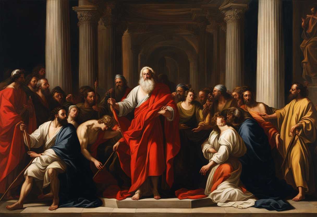 Moses-leads-a-solemn-ceremony-with-scarlet-wool-hyssop-and-sacrificial-blood-in-worship_wbjo