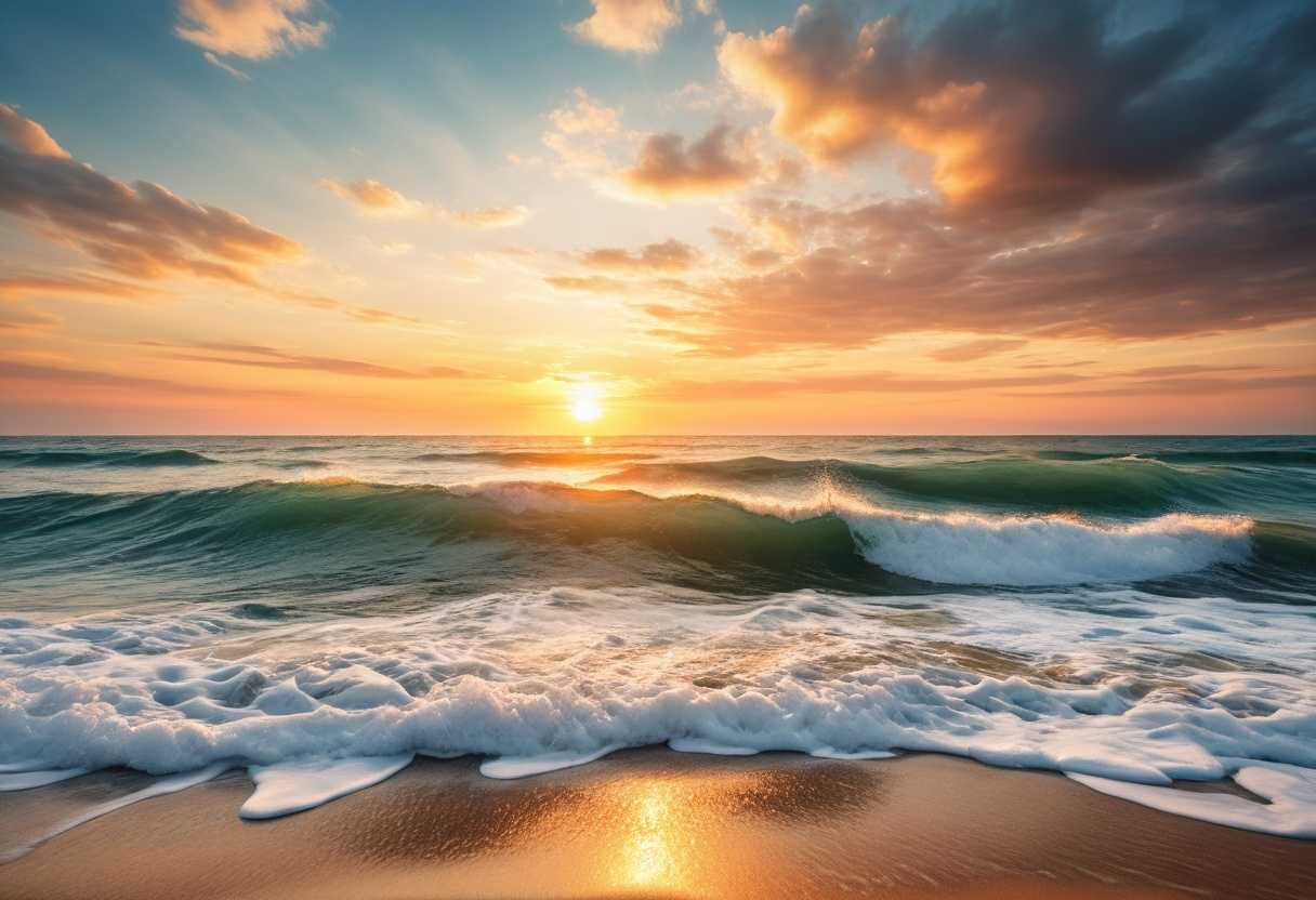 Tranquil-beach-scene-at-sunset-with-serene-waves-and-harmonious-beauty-of-nature_gfet