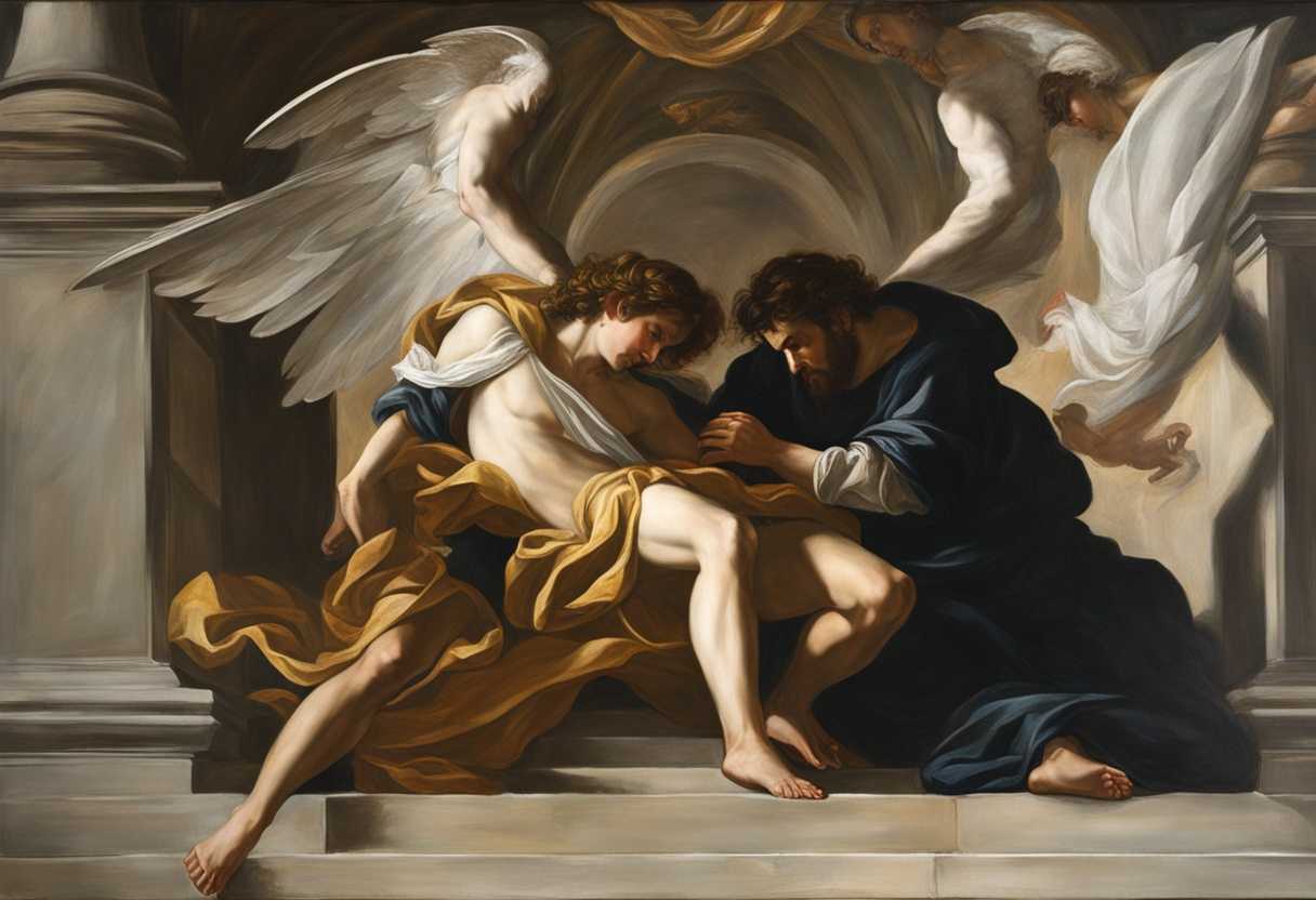 A-man-and-an-angel-locked-in-a-fierce-struggle-frozen-in-divine-light_efht