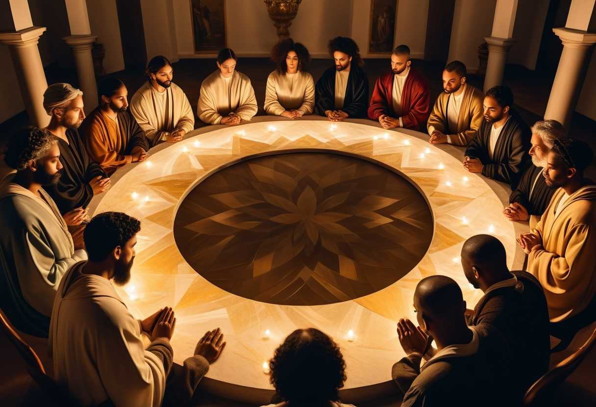 A-diverse-group-of-individuals-pray-together-in-a-serene-golden-lit-circle-of-unity_egrl