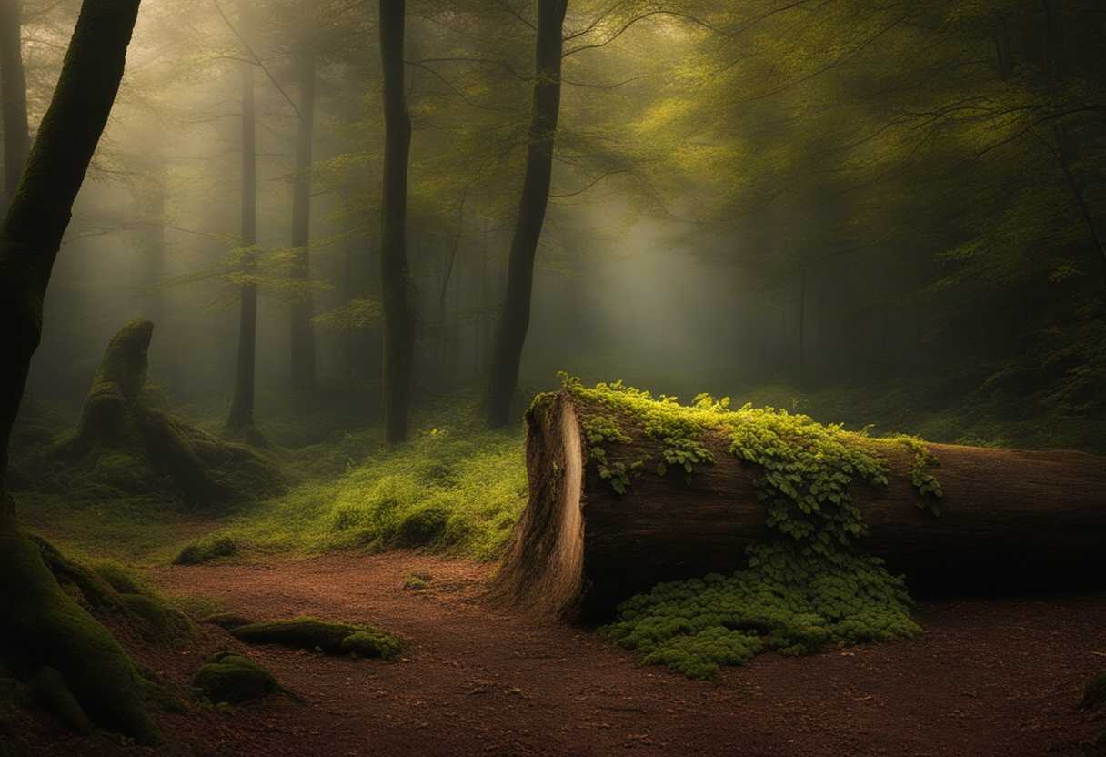 A-serene-forest-scene-a-shoot-emerging-from-a-stump-delicate-leaves-budding-fruit-symbolizing-hop_avmz