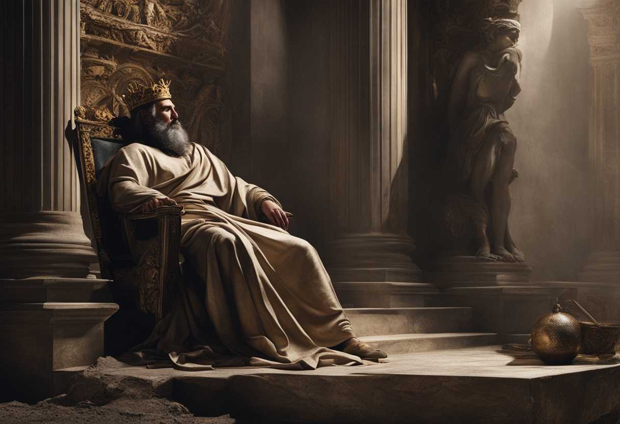 A-fallen-Babylonian-king-sits-on-a-crumbling-throne-amidst-desolation-and-shadows_syqx