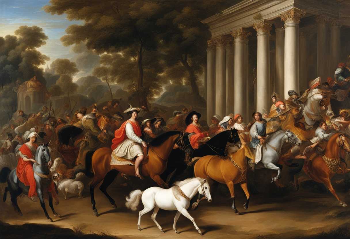 A-colorful-procession-of-riders-on-different-animals-moving-gracefully-in-a-lively-parade_ftot