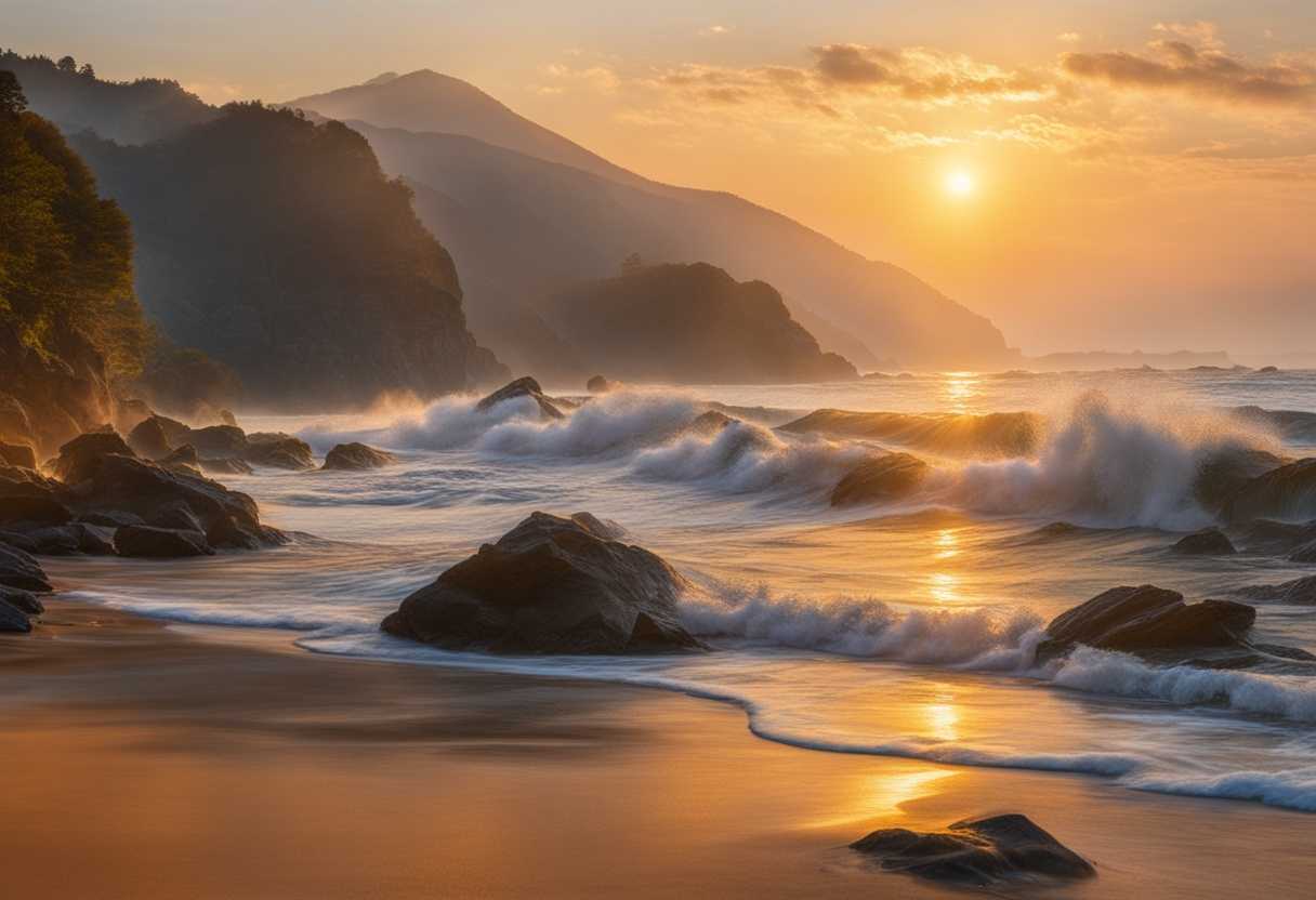 Sunrise-over-tranquil-coast-waves-gently-kissing-shore-morning-light-illuminating-peaceful-beauty_rktr