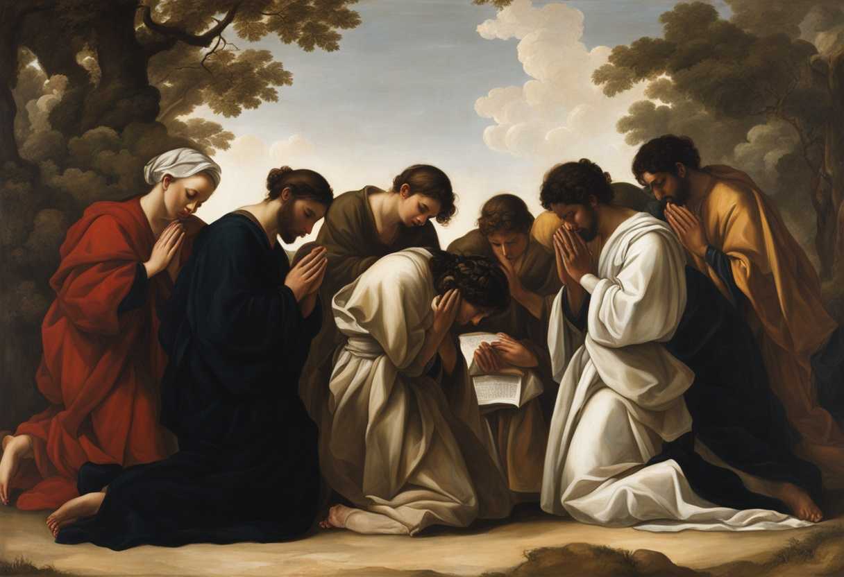 A-diverse-group-of-individuals-heads-bowed-in-prayer-hands-clasped-surrounded-by-serene-nature_chlq