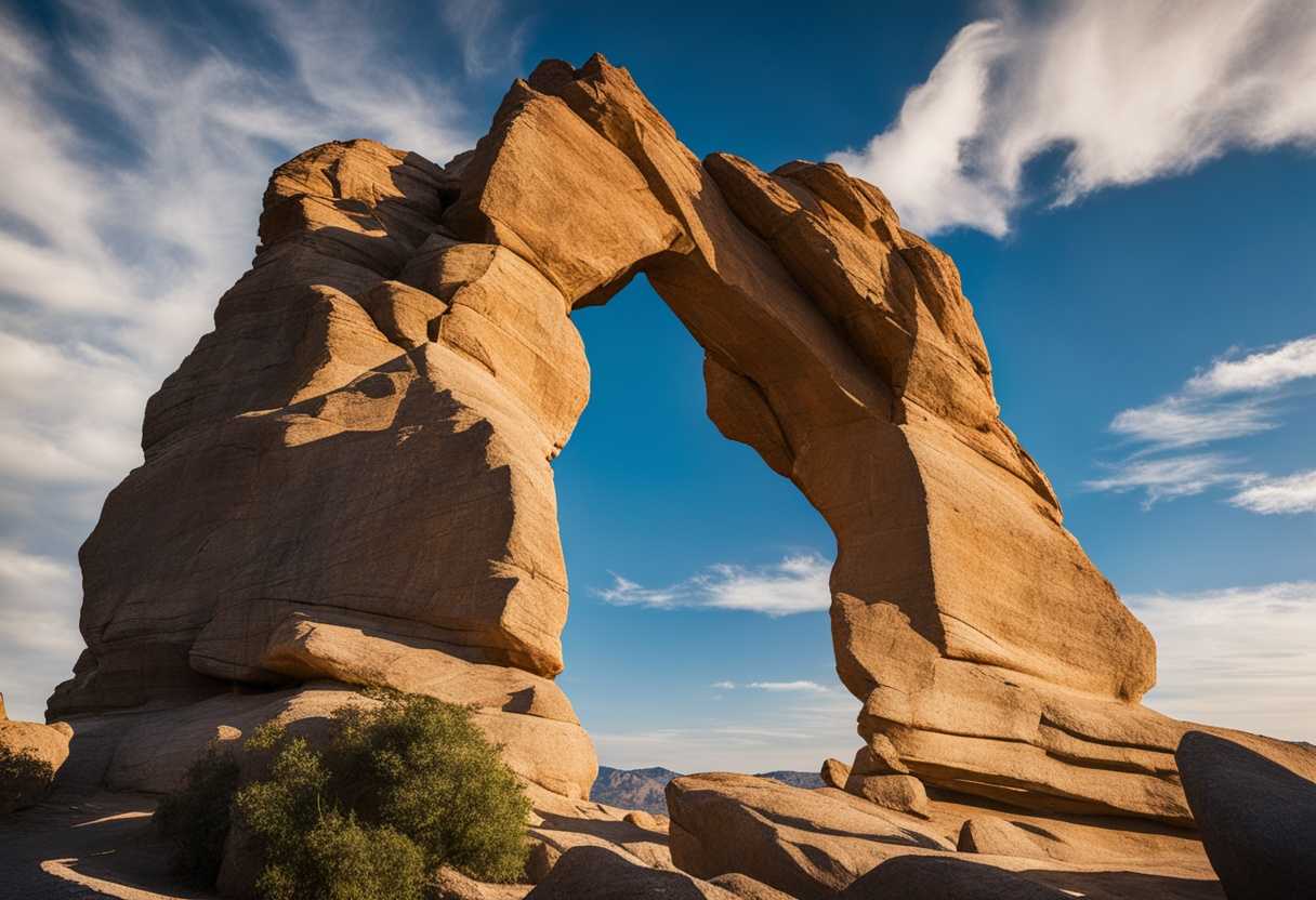 A-lone-towering-rock-formation-stands-against-a-clear-blue-sky-symbolizing-strength-and-peace_ipms