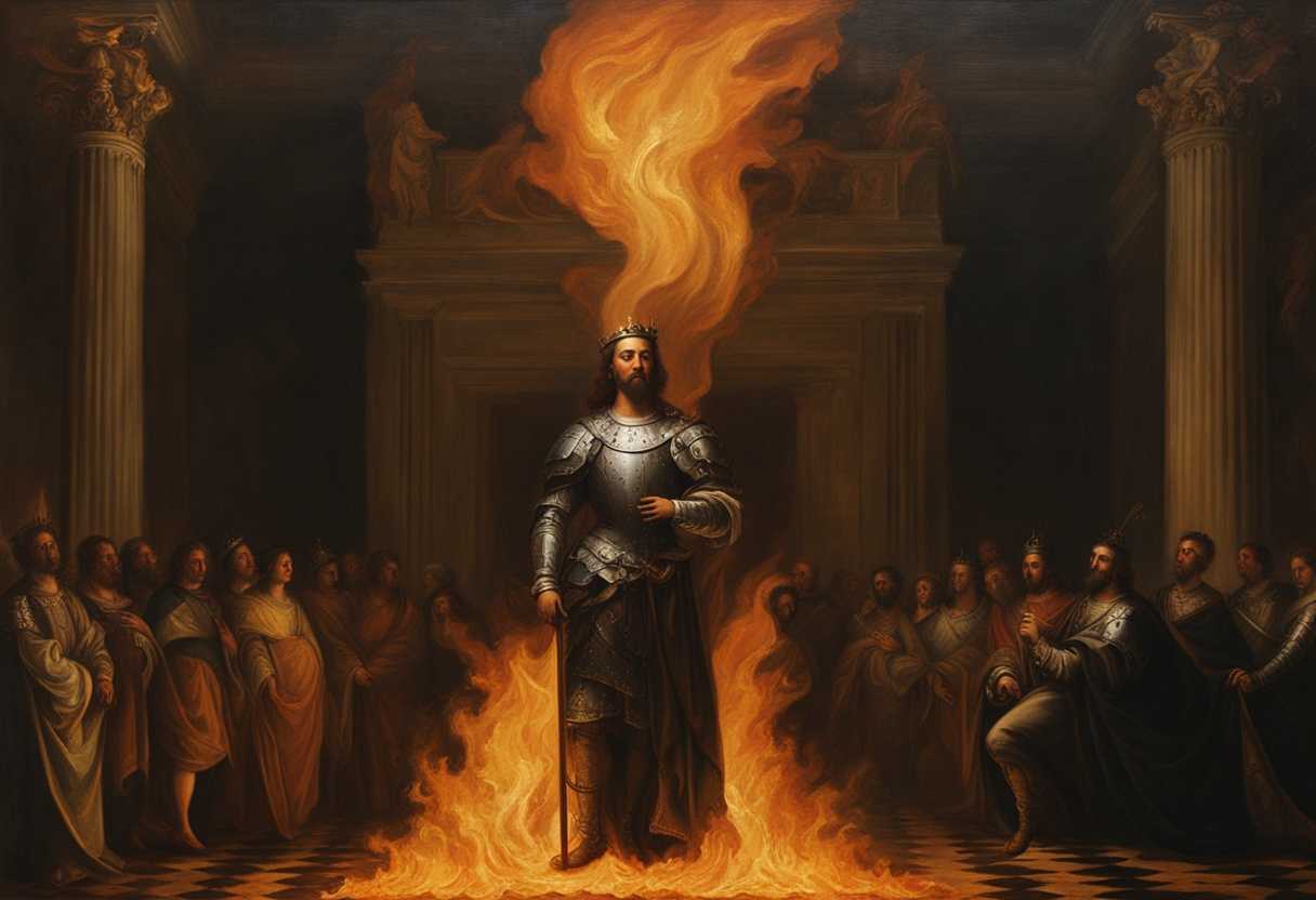 A-king-stands-solemnly-near-a-blazing-pyre-surrounded-by-flames-and-eerie-glow_mbew