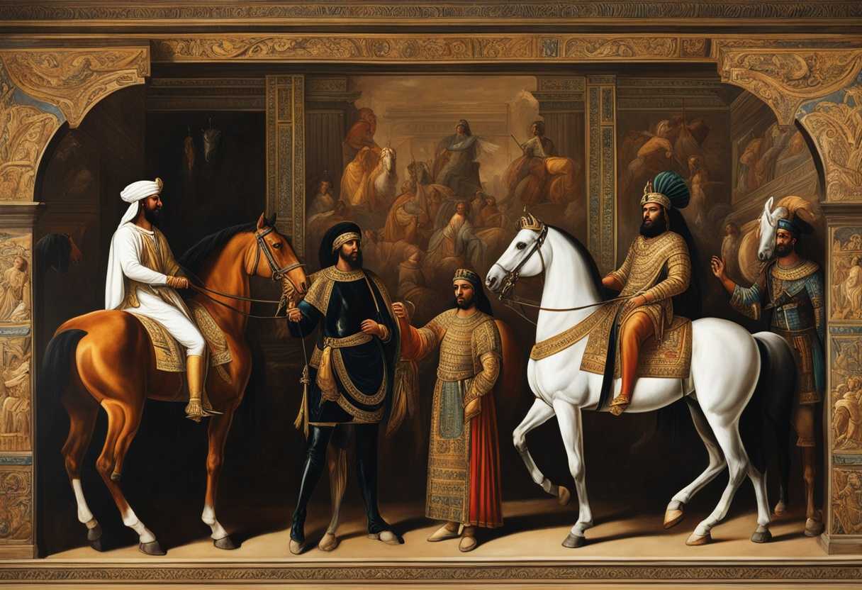 Egyptian-horsemen-in-ornate-attire-standing-with-majestic-horses-embodying-strength-tradition-an_wcko