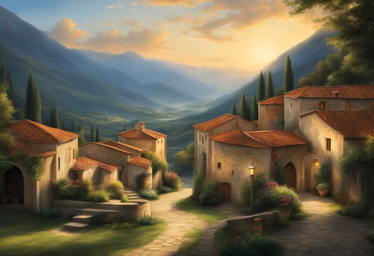 A-serene-village-nestled-in-the-mountains-where-residents-find-solace-and-security-in-nature_uyvx