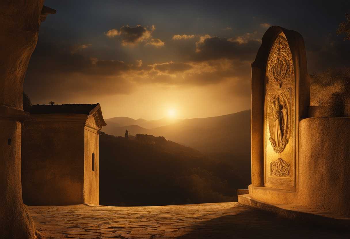 A-mystical-scene-a-sign-glowing-in-golden-light-revealing-a-mysterious-silhouette-in-focus_rqok