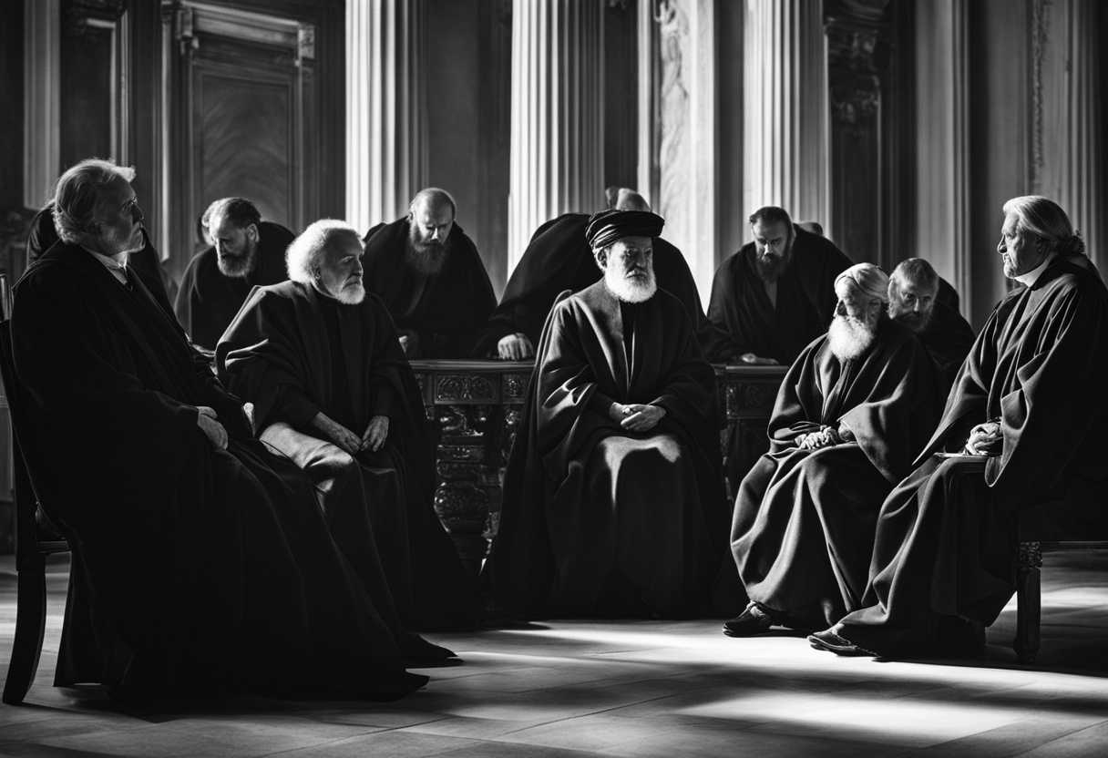 Elders-and-princes-in-a-solemn-court-serious-faces-dramatic-shadows-timeless-black-and-white_ngpa