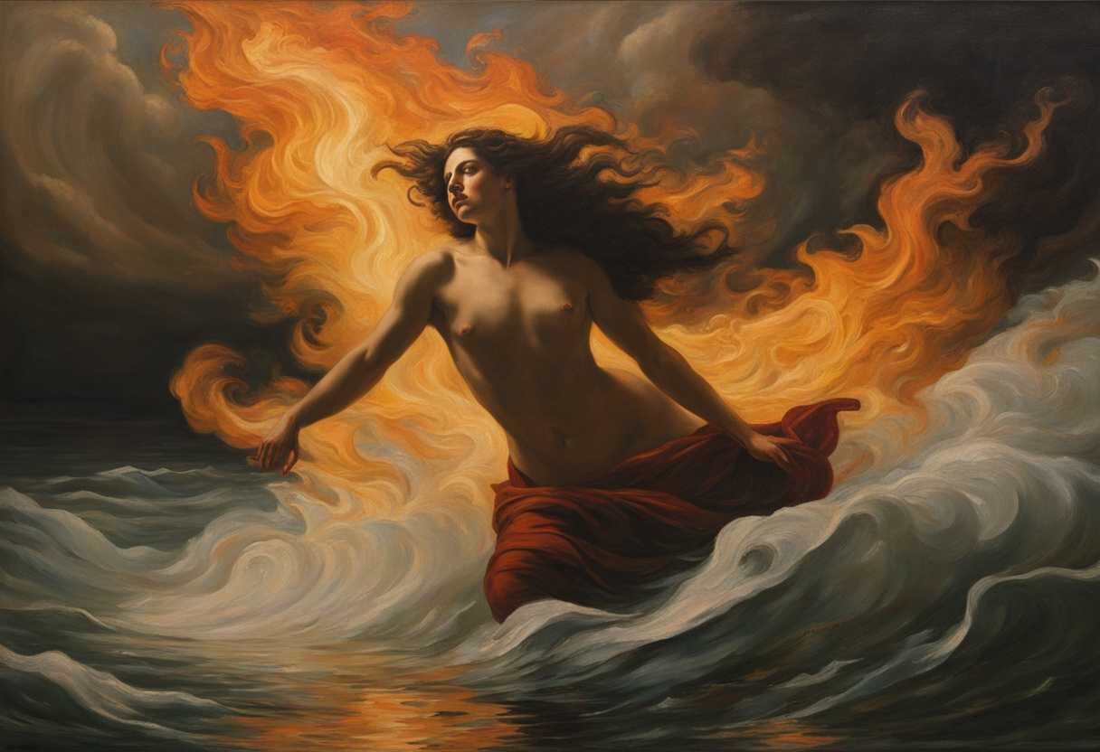 A-figure-wades-through-flames-in-calm-waters-arms-outstretched-embodying-strength-and-resilience_fxnf