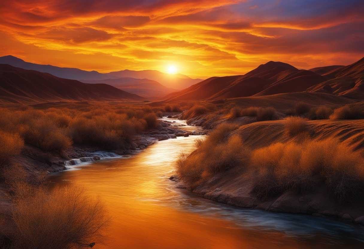 Sunset-over-desert-river-rugged-terrain-warm-glow-symbolizing-hope-and-renewal_banw