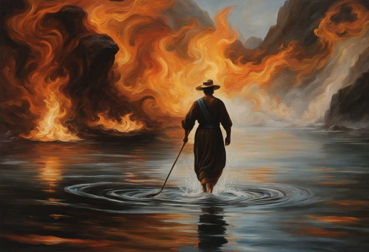 A-person-confidently-walks-through-serene-water-and-flames-symbolizing-resilience-and-strength_wemb