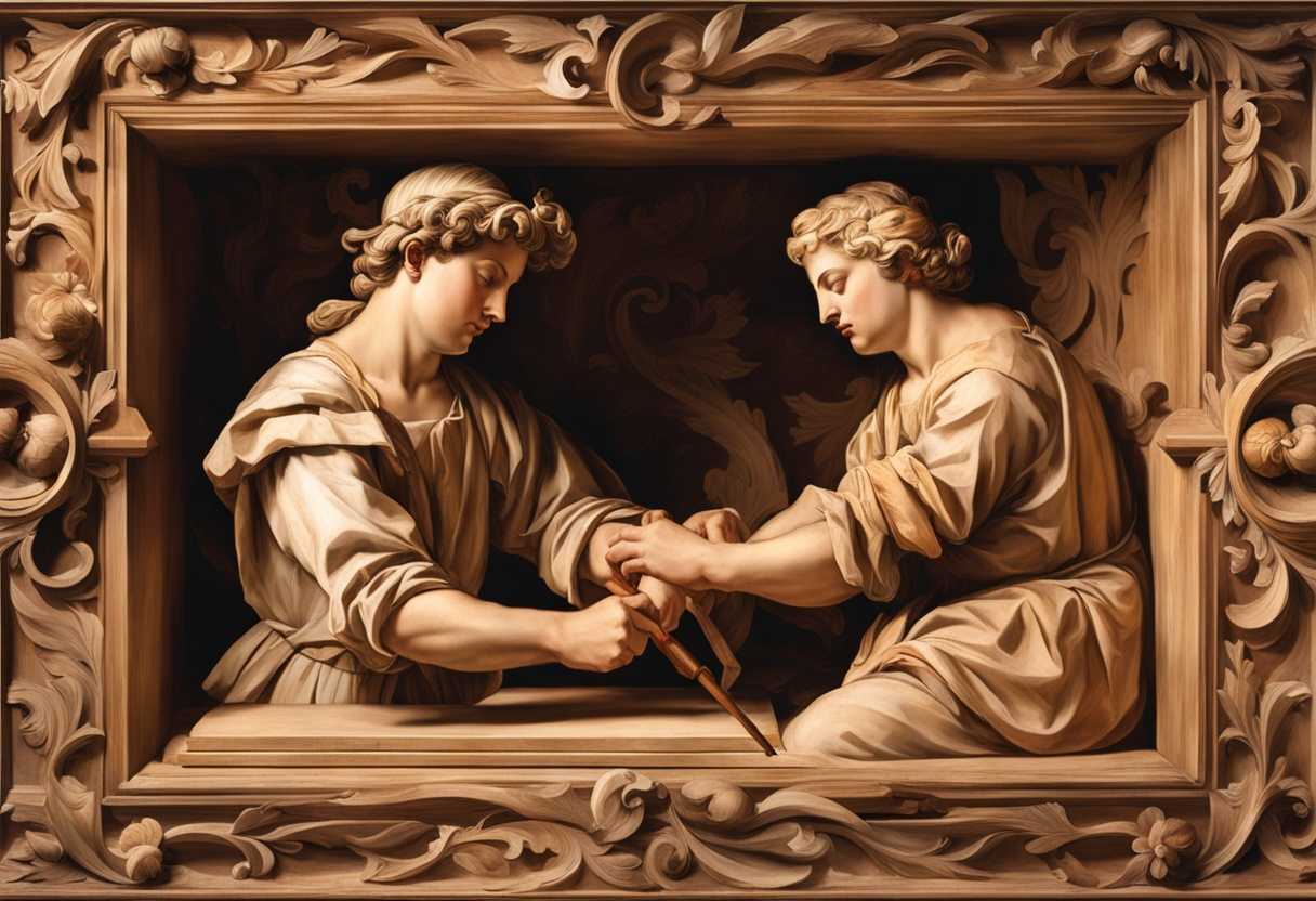 A-carpenter-meticulously-carves-a-man-figure-marking-with-precision-shaping-with-dedication_tuhs