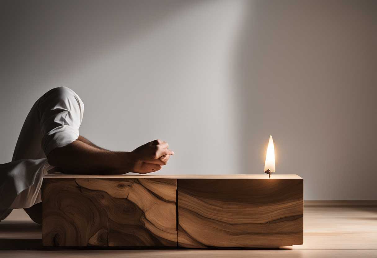 Intense-lighting-illuminates-a-person's-contemplation-of-a-wooden-block-symbolizing-conflict-and-in_wdsw