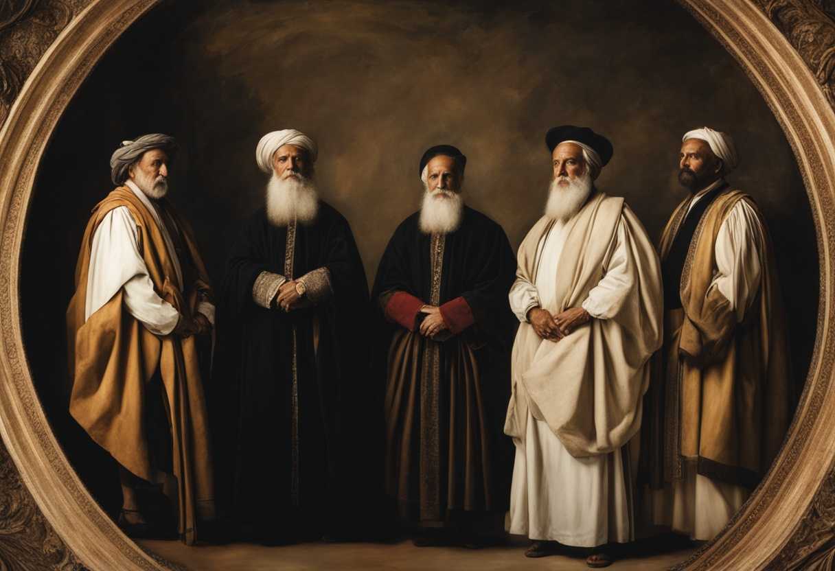 Ancient-elders-in-traditional-attire-wise-gazes-standing-in-a-circle-under-soft-light_itic