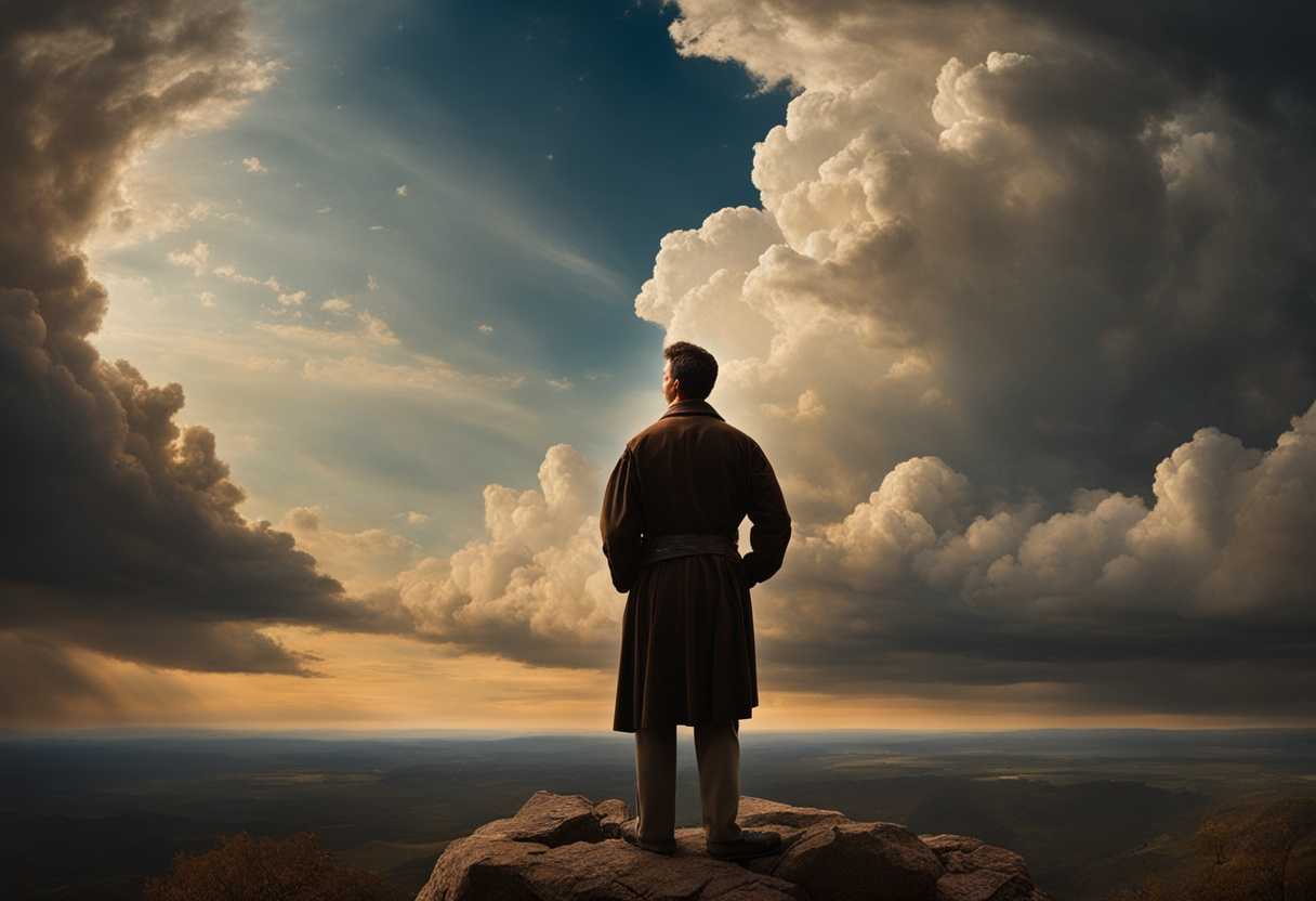 Man-gazes-up-at-the-vast-majestic-sky-feeling-small-yet-connected-to-eternity_mcuu