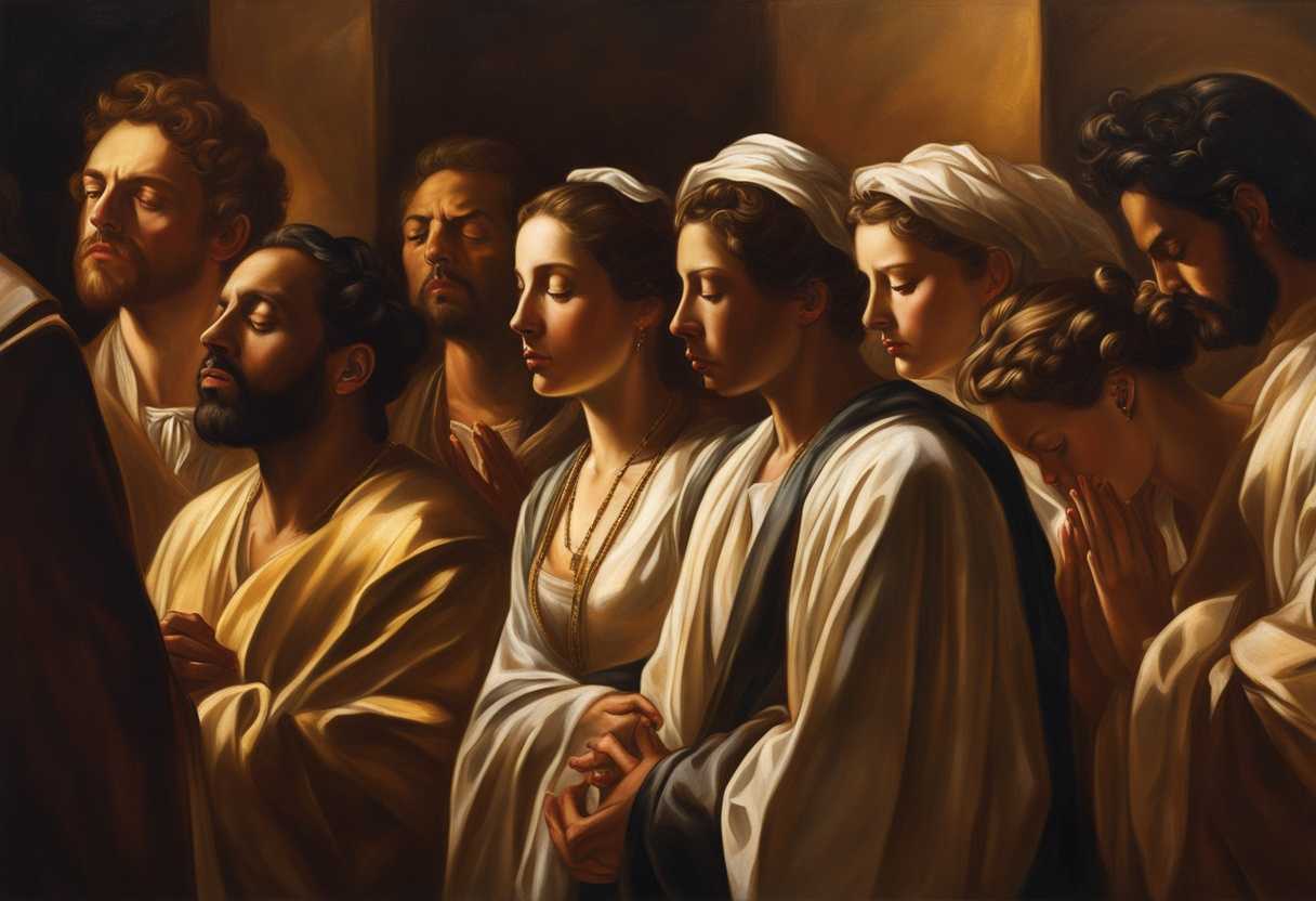 A-diverse-group-of-individuals-heads-bowed-in-prayer-surrounded-by-warm-golden-light_iyfh