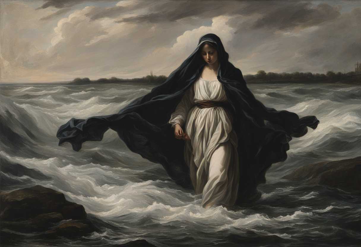 A-woman-in-tattered-robes-and-veil-wades-through-rivers-facing-vulnerability-and-impending-disgrace_mygi