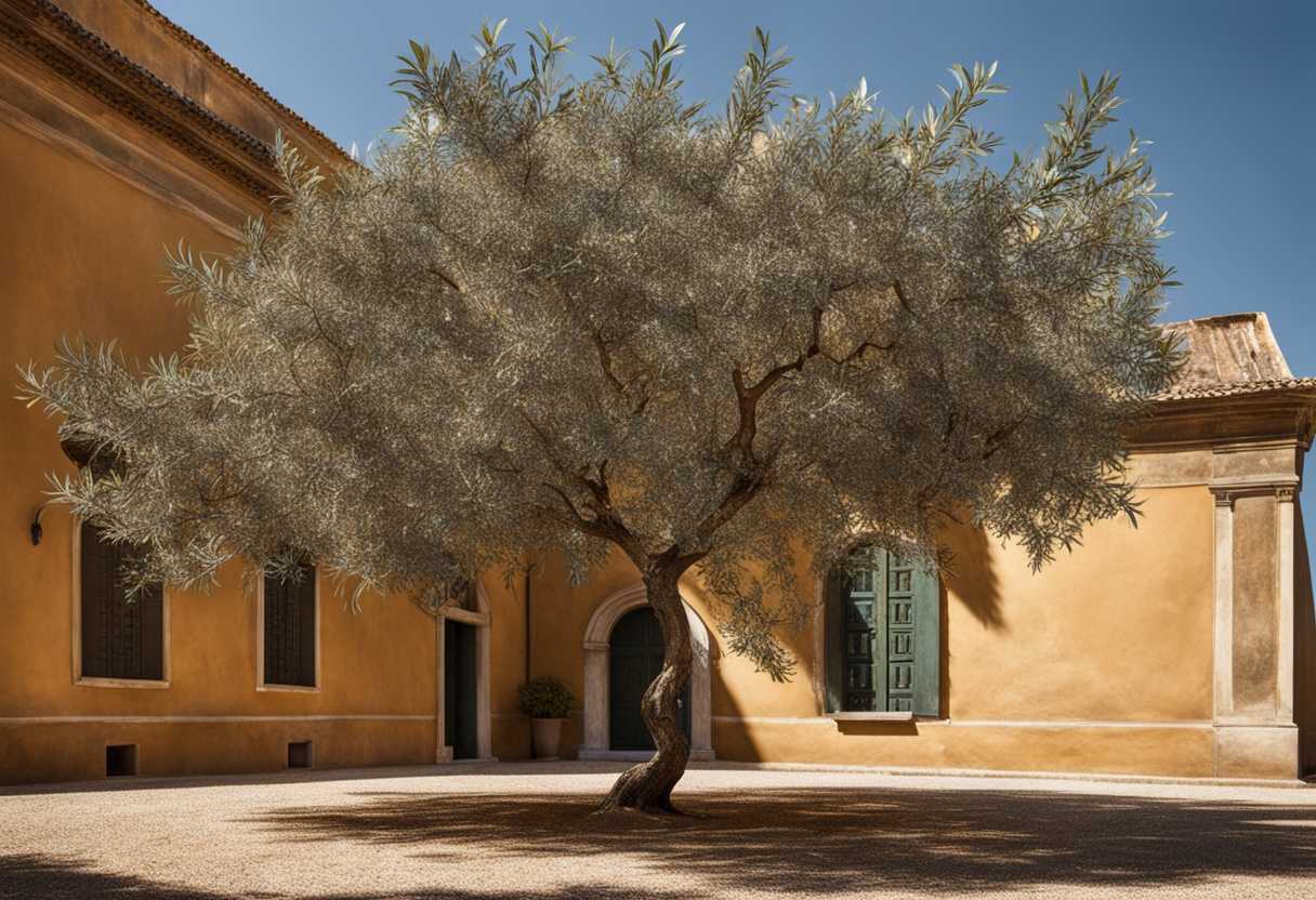 A-majestic-olive-branch-stands-proudly-symbolizing-resilience-and-strength-in-the-warm-sunlight_dwfj