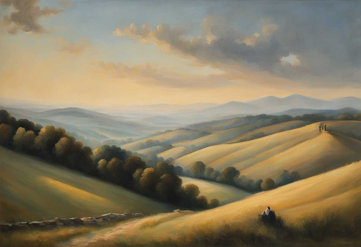 A-solitary-figure-stands-in-the-early-morning-light-surrounded-by-peaceful-hills-and-pastel-skies_bwoa